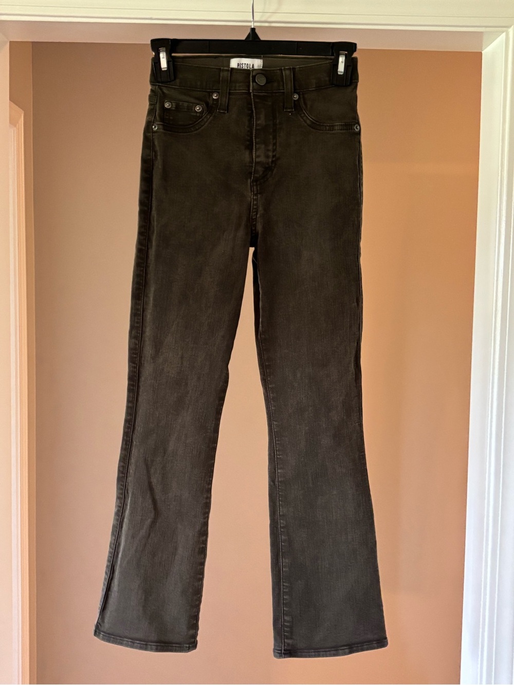 pistola Dark Charcoal High-Rise Flare Jeans